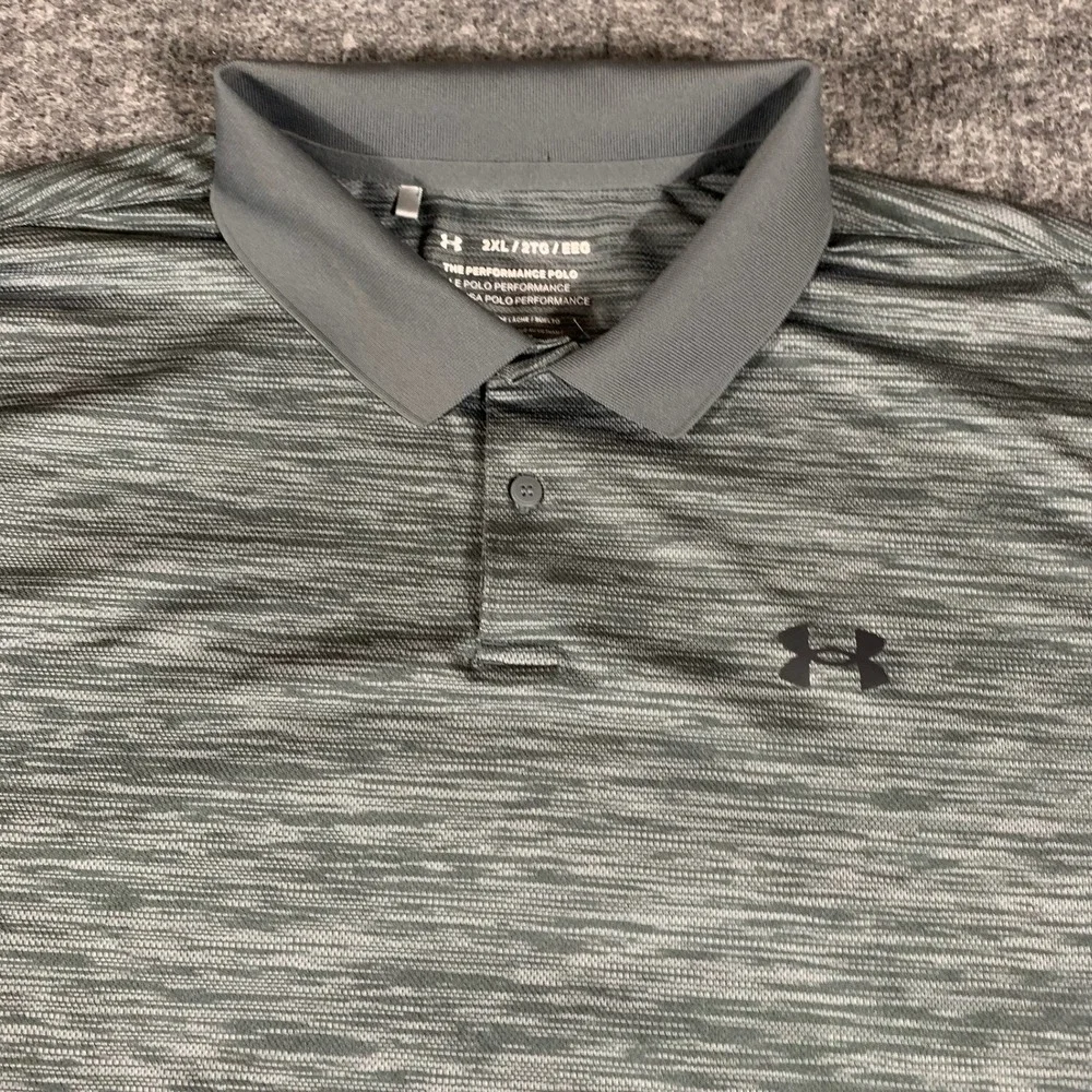 Under Armour Shirt Mens 2XL XXL Grey The Performance Polo Short Sleeve‎ Loose